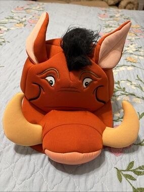 Disney Pumba HeadPiece Hat 
Plush Foam Youth Baseball SnapBack Cap